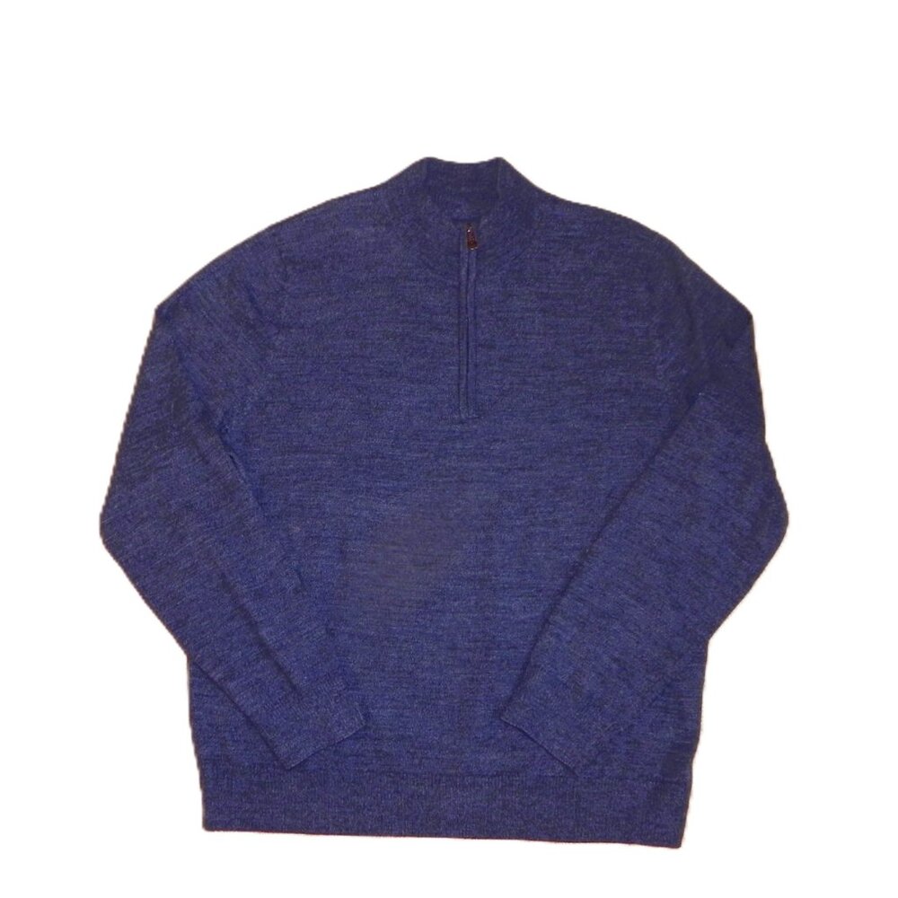 Apt 9 Men's Blue Heathered 1/4 Zip Fleece Sweater Pullover XXL - Excellent!